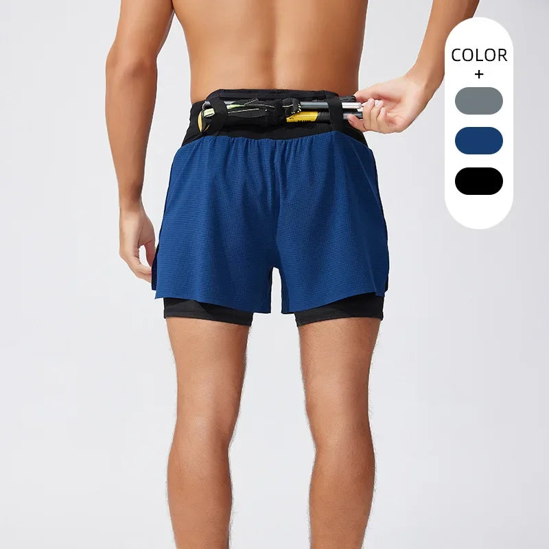 מכנסי ספורט לגברים 2 ב-1